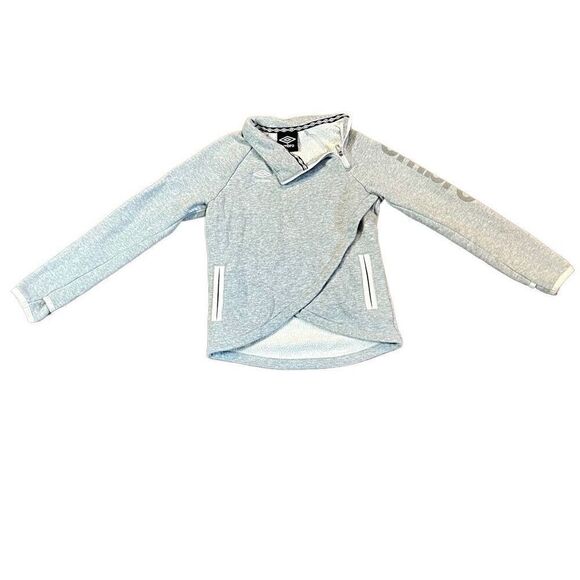Umbro Girls Gray Wrap Zip Neck Sweatshirt S 6-6x - Picture 1 of 13